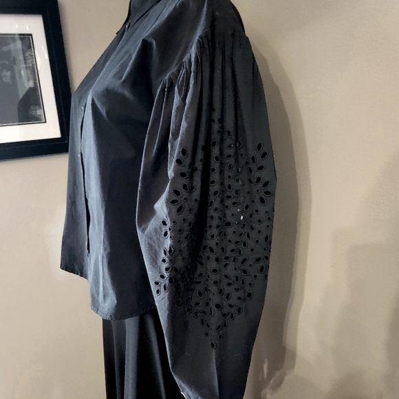 Tanya Taylor Black Blouse Size 2 NWT - Picture 3 of 8